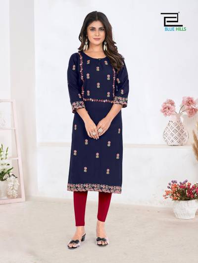 Sita Raman By Blue Hills Fancy Embroidered Straight Kurti Collection